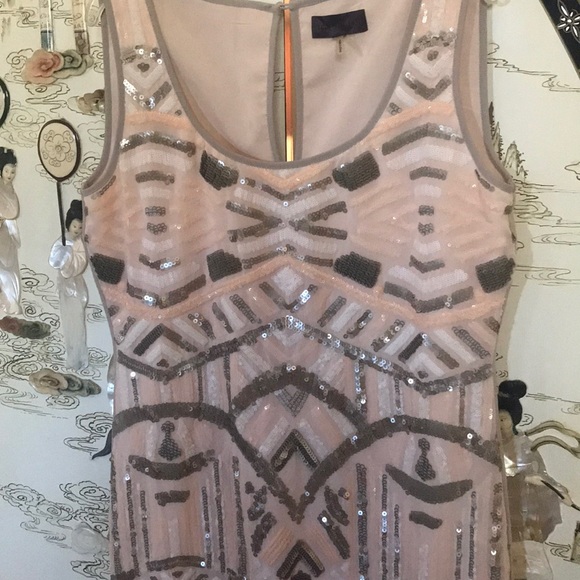 Sequin beaded cocktail party dress - Picture 3 of 8